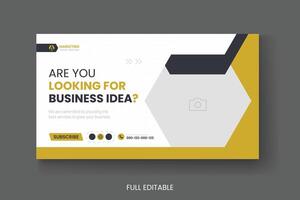 Professional business marketing youtube thumbnail web banner post template vector