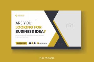 Professional business marketing youtube thumbnail web banner post template vector