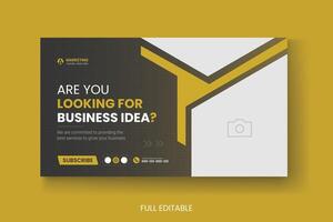 Professional business marketing youtube thumbnail web banner post template vector