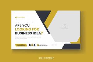 Professional business marketing youtube thumbnail web banner post template vector