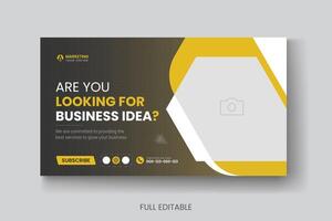 Professional business marketing youtube thumbnail web banner post template vector