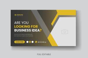 Professional business marketing youtube thumbnail web banner post template vector