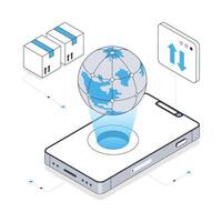 Worldwide Delivery isometric stock illustration. Eps 10 File stock illustration. vector