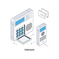 Intercom isometric stock illustration. EPS File stock illustration vector