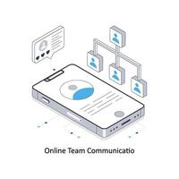 Online Team communication isometric stock illustration. EPS File stock illustration vector