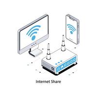 Internet Share isometric stock illustration. EPS File stock illustration vector