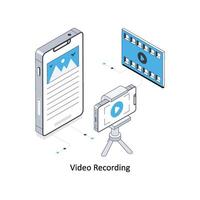 Video recording isometric stock illustration. EPS File stock illustration vector