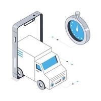 Fast Delivery isometric stock illustration. Eps 10 File stock illustration. vector