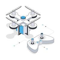 Drone Delivery isometric stock illustration. Eps 10 File stock illustration. vector