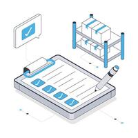 Checking Delivery Package isometric stock illustration. Eps 10 File stock illustration. vector