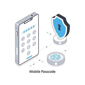Mobile Passcode isometric stock illustration. EPS File stock illustration vector