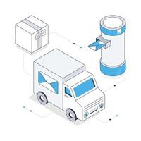 Postal Truck isometric stock illustration. Eps 10 File stock illustration. vector