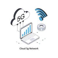 Cloud 5G Network isometric stock illustration. EPS File stock illustration vector