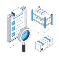 Parcel Verification Checklist isometric stock illustration. Eps 10 File stock illustration. vector