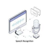 Speech recognition isometric stock illustration. EPS File stock illustration vector