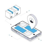 Shipment Tracking isometric stock illustration. Eps 10 File stock illustration. vector