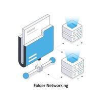 Folder Networking isometric stock illustration. EPS File stock illustration vector