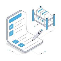 Cargo Inventory Checklist isometric stock illustration. Eps 10 File stock illustration. vector