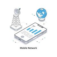 Mobile Network isometric stock illustration. EPS File stock illustration vector