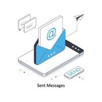 Sent messages isometric stock illustration. EPS File stock illustration vector