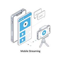 Mobile Streaming isometric stock illustration. EPS File stock illustration vector