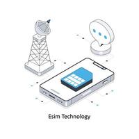 ESim Technology isometric stock illustration. EPS File stock illustration vector