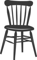 AI generated Silhouette Wooden Chair black color only vector