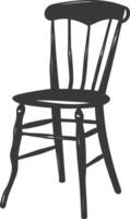 AI generated Silhouette Wooden Chair black color only vector