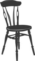 AI generated Silhouette Wooden Chair black color only vector