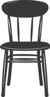 AI generated Silhouette Wooden Chair black color only vector