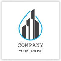 Water drop estate logo design template vector