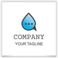 Water chat logo design template vector