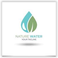 Vector ecologic power company logo leaves in water logo template