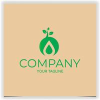 vector logo of water drop on earth with plant design template