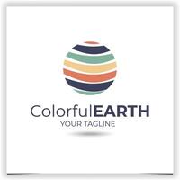 Vector colorful earth logo design template