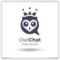 Vector chat owl logo design template