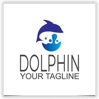 Vector simple blue dolphin logo template