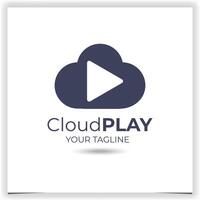 Vector cloud player online logo design template