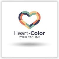 Colorful heart logo design template vector