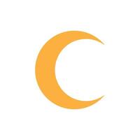 Crescent icon, flag flat symbol isolated on white background. Moon vector