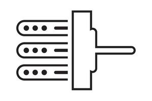 base de datos limpieza Delgado línea icono, datos y analítica, quitando firmar, vector gráficos, un lineal modelo