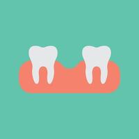 missing tooth flat icon, dental and medicine, loose tooth vector graphics, a colorful solid pattern