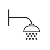 Single line icon of shower on isolated white background. High quality editable stroke for mobile apps, web design, websites, online shops etc. vector