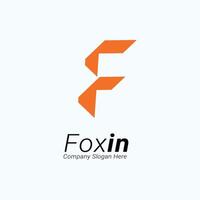 Letter F Logo Fox Based Concept Fox in Mode Brand Identity vector