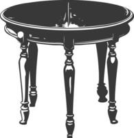 AI generated Silhouette Wooden Table black color only vector