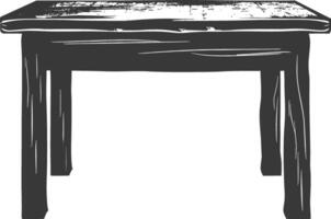 AI generated Silhouette Wooden Table black color only vector