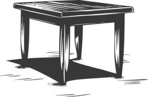 AI generated Silhouette Wooden Table black color only vector