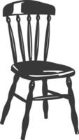 AI generated Silhouette Wooden Chair black color only vector