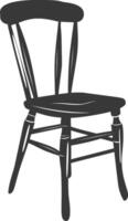 AI generated Silhouette Wooden Chair black color only vector