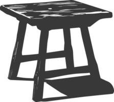 AI generated Silhouette Wooden Table black color only vector